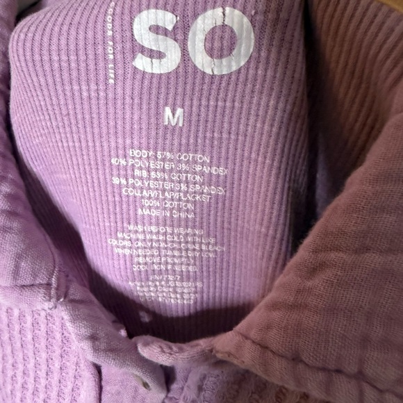 SO Lavender Waffle Textured Shirt - Picture 4 of 4